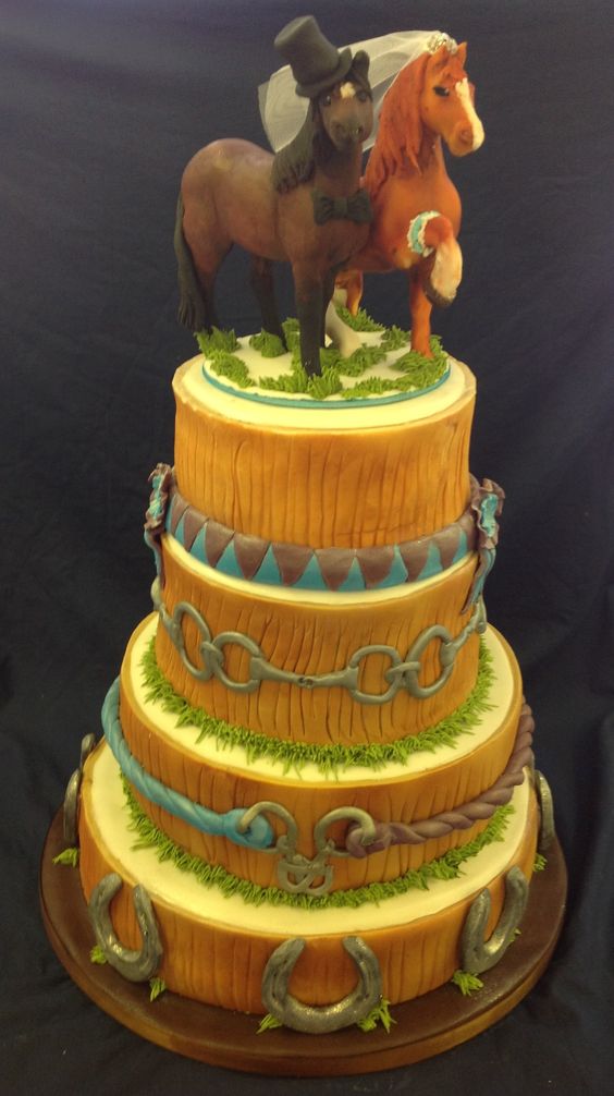 Horse Themed Wedding Cake